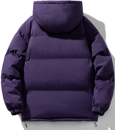 Winter Purple Sports Bubble Coat Purple back